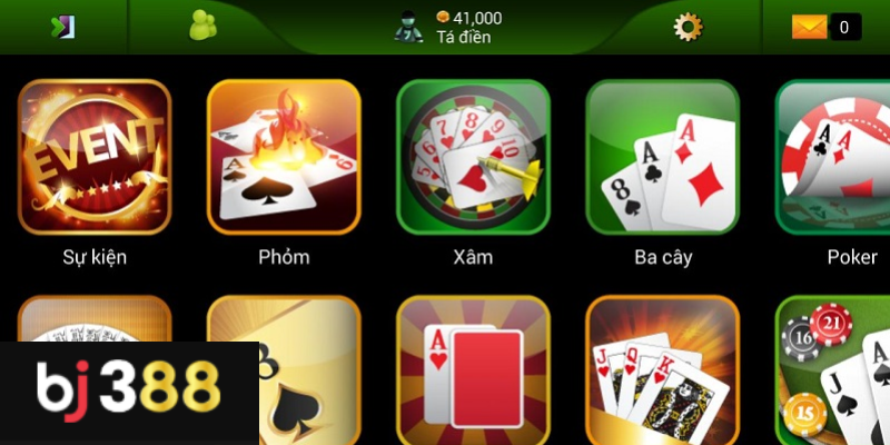 Các trò chơi sản phẩm BJ388